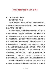 2025年翻開記事本900字作文