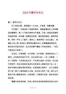 2025年霧學生作文