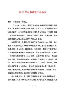 2025年村級黨建工作會議