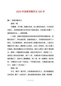 2025年視察泥鰍作文300字