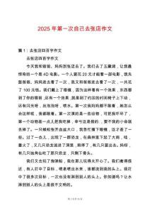 2025年第一次自己去張店作文