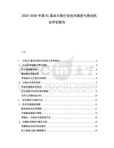 2025-2030中國5G基站天線行業技術演進與商業機會評估報告