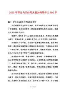 2025年穿過烏云的陽光更加絢麗作文800字