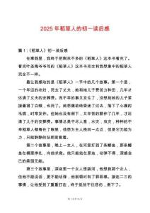 2025年稻草人的初一讀后感