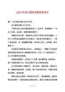 2025年濱江路的夜景優(yōu)秀作文