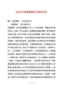 2025年迎接青奧活力南京作文