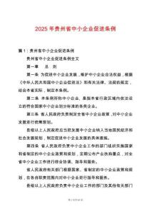 2025年貴州省中小企業(yè)促進條例