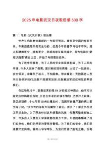 2025年電影武漢日夜觀后感500字
