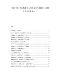 2025-2030中國數(shù)據(jù)中心液冷技術(shù)降本路徑與規(guī)模化應(yīng)用前景報(bào)告