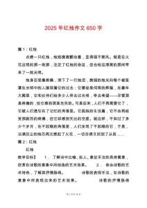 2025年紅燭作文650字