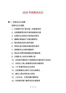 2025年民商法論文