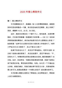 2025年愛心籌款作文