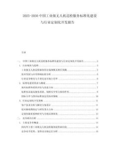 2025-2030中國工業(yè)級無人機巡檢服務(wù)標準化建設(shè)與行業(yè)定制化開發(fā)報告
