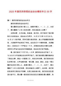 2025年激烈而驚慌的運動會精彩作文00字