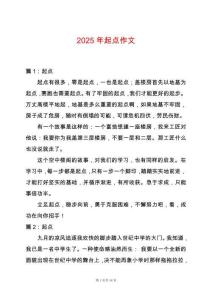 2025年起點作文