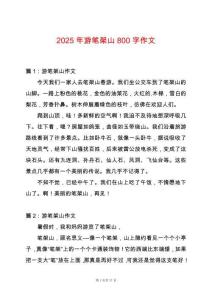 2025年游筆架山800字作文