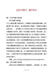 2025年胖子、瘦子作文