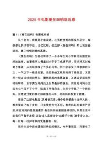 2025年電影愛在回響觀后感