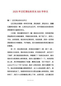 2025年記憶深處的目光500字作文