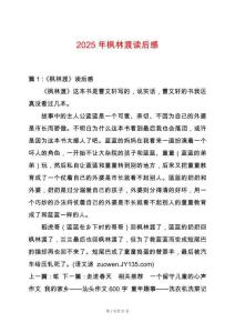 2025年楓林渡讀后感
