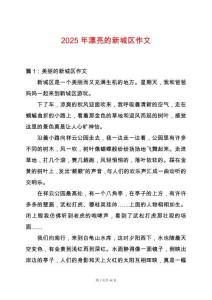 2025年漂亮的新城區作文
