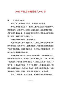 2025年遠方的梅花作文600字