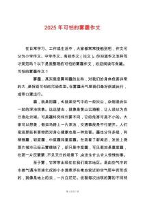 2025年可怕的霧霾作文