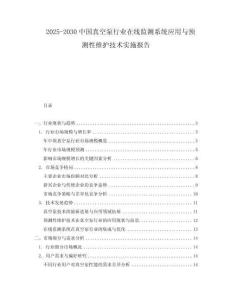 2025-2030中國真空泵行業在線監測系統應用與預測性維護技術實施報告