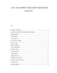 2025-2030鋁硅酸鈣氣凝膠在極端環(huán)境隔熱領(lǐng)域的軍事化應(yīng)用