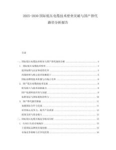 2025-2030國(guó)際低壓電纜技術(shù)壁壘突破與國(guó)產(chǎn)替代路徑分析報(bào)告