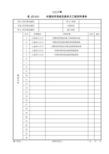 XX工程共箱封閉母線安裝單元工程資料清單