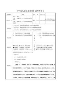 學(xué)前兒童健康教育  教案 項(xiàng)目一緒論