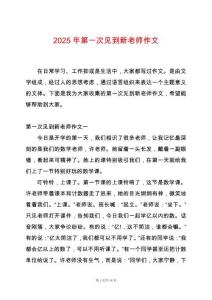 2025年第一次見到新老師作文