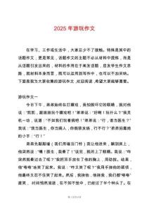 2025年游玩作文