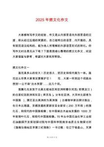 2025年燃文化作文