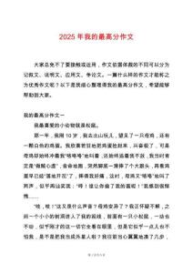 2025年我的最高分作文