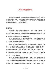 2025年謎的作文