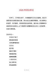 2025年洪水作文