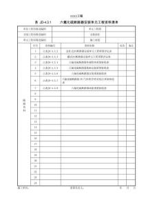 XX工程六氟化硫斷路器安裝單元工程資料清單