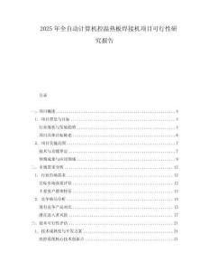 2025年全自動(dòng)計(jì)算機(jī)控溫?zé)岚搴附訖C(jī)項(xiàng)目可行性研究報(bào)告