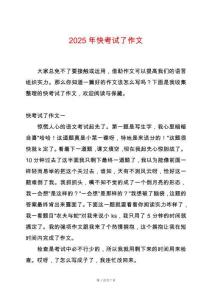 2025年快考試了作文