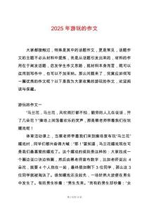 2025年游玩的作文
