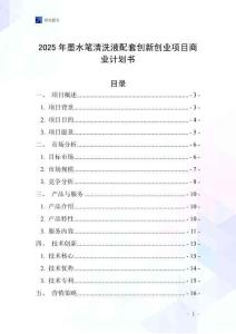 2025年墨水筆清洗液配套創(chuàng)新創(chuàng)業(yè)項目商業(yè)計劃書