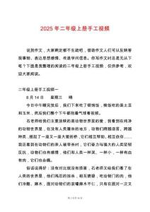 2025年二年級上冊手工視頻