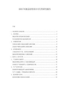 2025年?duì)C金肩帶項(xiàng)目可行性研究報(bào)告