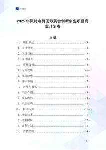 2025年微特電機(jī)國際展會(huì)創(chuàng)新創(chuàng)業(yè)項(xiàng)目商業(yè)計(jì)劃書