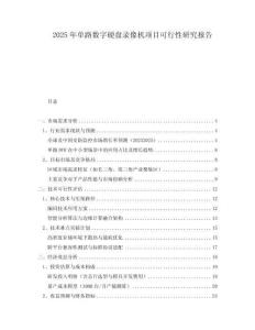2025年單路數字硬盤錄像機項目可行性研究報告