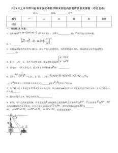 2025年上半年四川省青羊區(qū)初中數(shù)學(xué)期末測驗(yàn)內(nèi)部題庫及參考答案（奪分金卷）