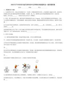 2025年下半年四川省萬(wàn)源市初中化學(xué)期末測(cè)驗(yàn)題庫(kù)及一套完整答案