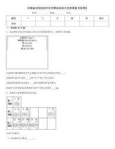 河南省汝陽縣初中化學期末測試大全附答案【實用】